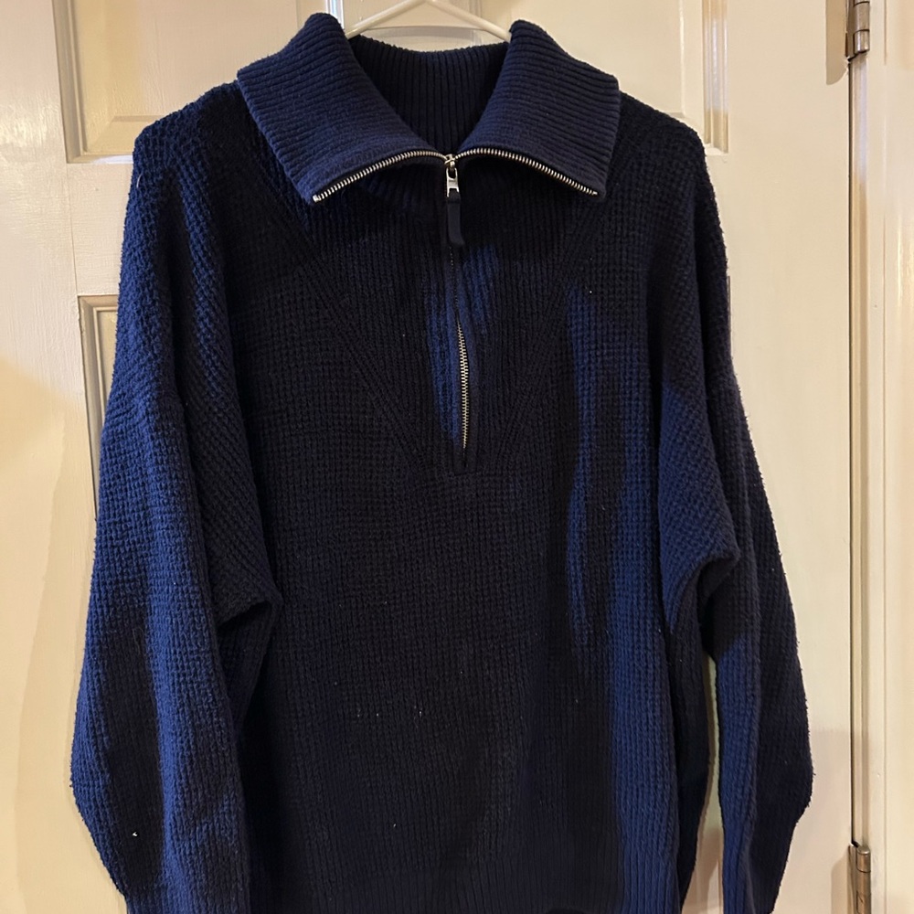Aerie Navy half zip Sweater